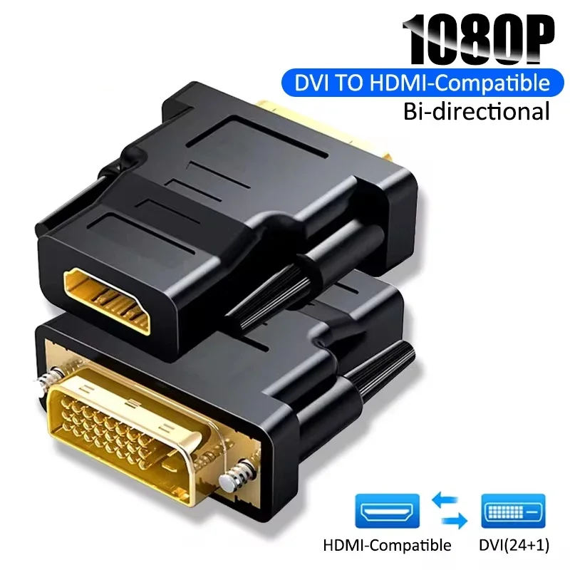 DVI to HDMI-Compatible Adapter DVI to HDMI-Compatible Plated Plug DVI to HDMI-compatible Video Converter for PC HDTV Projector