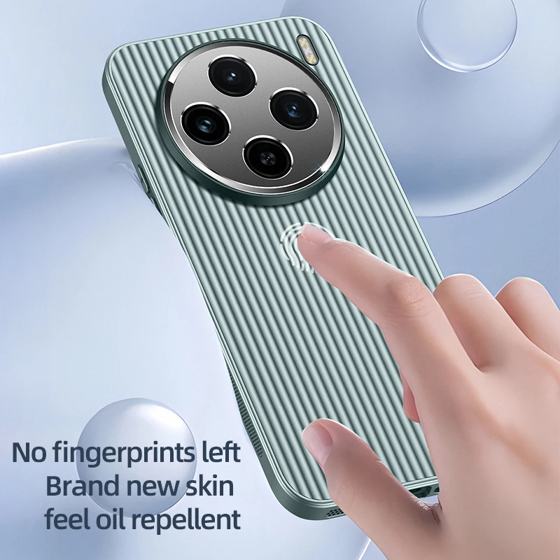 Coque de téléphone pour vivo iQOO 12 11 Neo9 X100 S18 Pro, coque en métal à rayures 3D, protection de l'appareil photo, coque souple mate, anti-chute, antidérapante_voghion.com