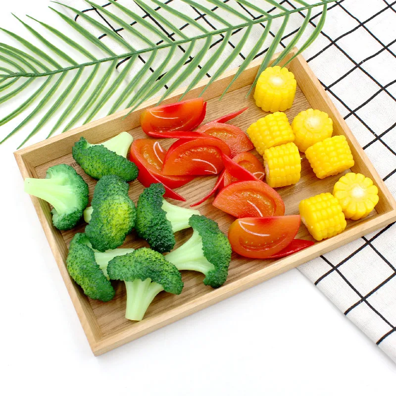 Simulation Tomato Corn Segment Artificial Vegetable Fake Food Restaurant Window Display Products Photography Props Crafts Toy