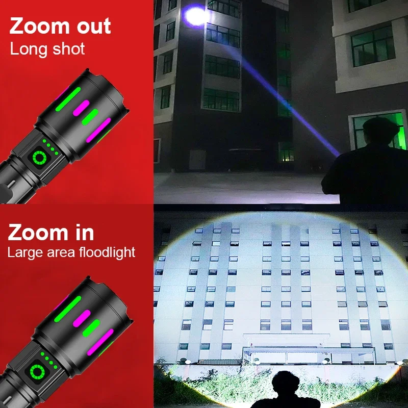 High-power LED Flashlight USB Charging Telescopic Zoom Long-distance Lighting Tactical Lantern Camping Outdoor Torch led flashlight camping lantern led lantern