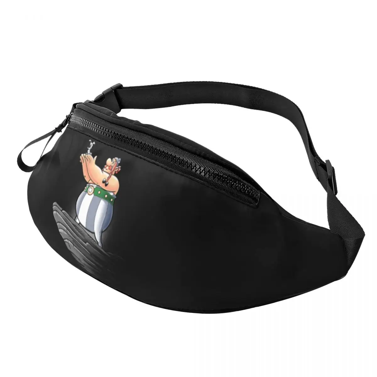 

Dogmatix Asterix And Obelix Fanny Pack Men Women Custom Funny Anime Crossbody Waist Bag for Travel Hiking Phone Money Pouch