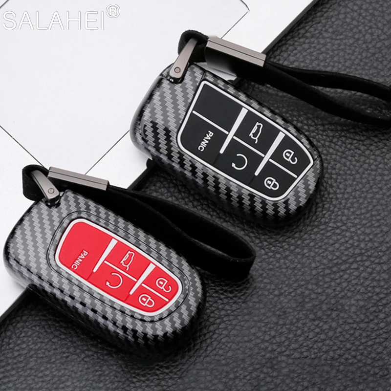 

Carbon Fiber ABS Car Key Cover Case Fob For Jeep Renegade Grand Cherokee Dodge Ram 1500 Journey Charger Challenger Fiat Durango