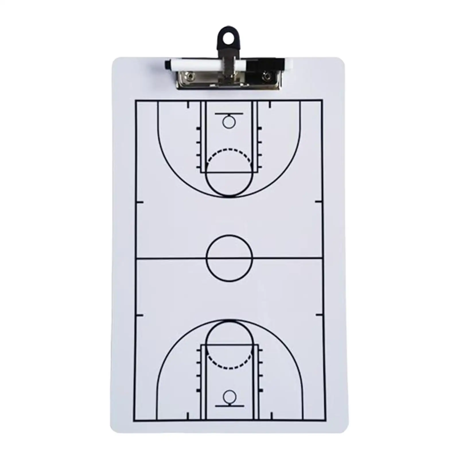 Double Sided Basketball Clipboard Guidance Training Aid with Pen Erase Portable Strategy Tactic Board, Basketball Coaching Board