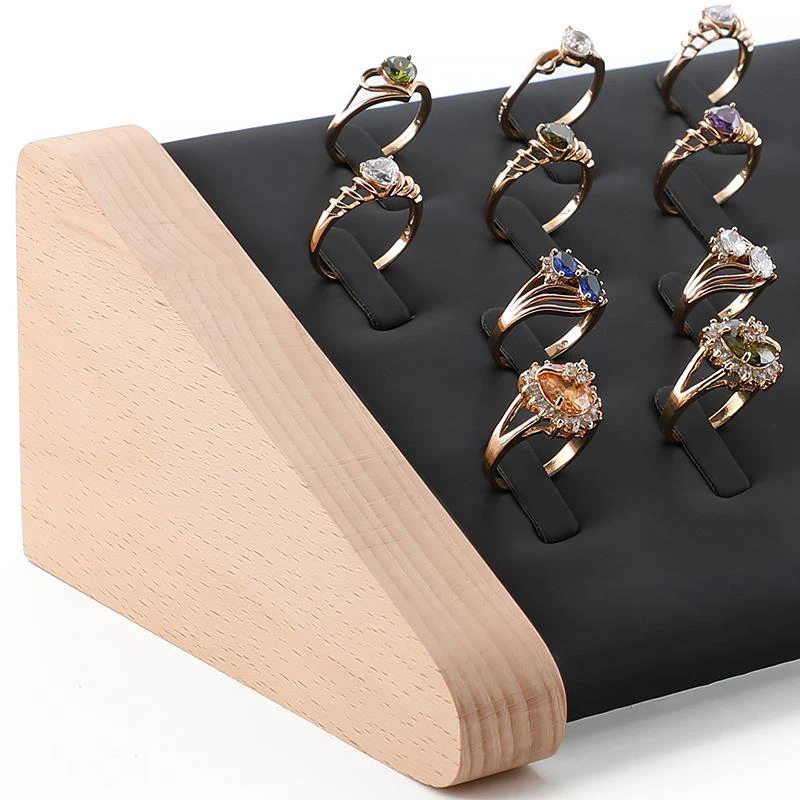 Solid Wood Ring Bracelet Display Rack Jewelry Store Specific Obliquity Display Props Necklace Holder Creative Decorations
