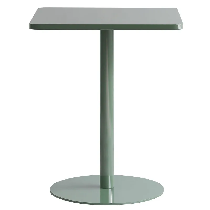 שולחן אמנות ברזל ריבועי קטן ופשוט לשימוש בחנות הקפה או בחנות התה לשימוש בחוץ או במסחר