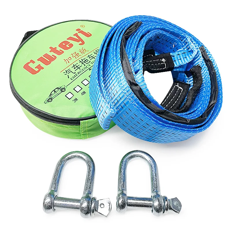 Corda Traino Fuoristrada 5M 8T - Fune Di Recupero Nylon Con Ganci Sicurezza, Strisce Riflettenti - Foto 4