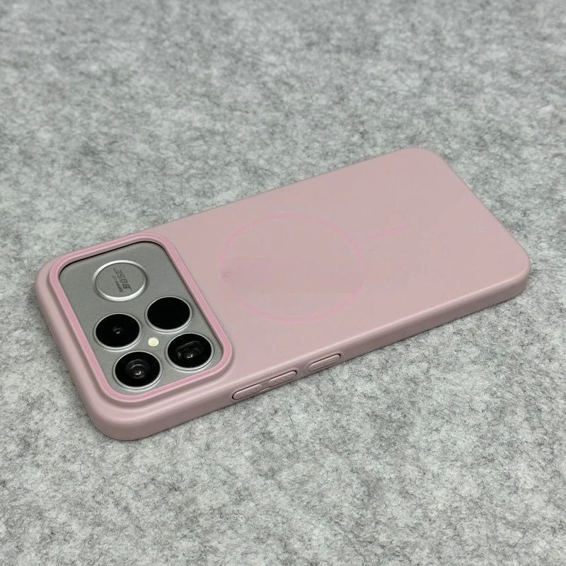 Magnetic Solid Color Liquid Silicone Shockproof Phone Case
