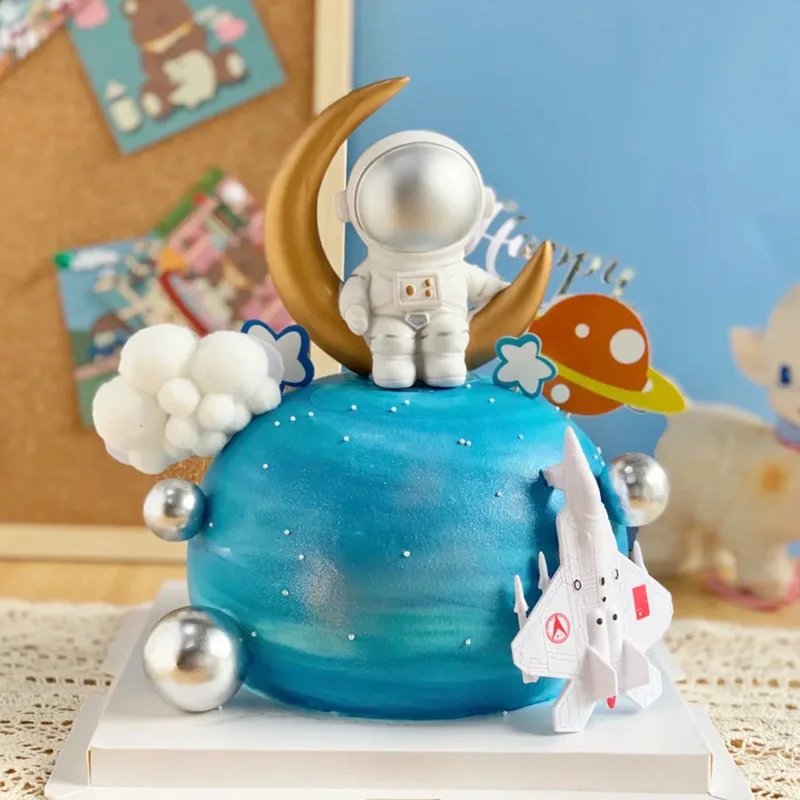 Cake Topper Cake Toppers Cake Decorations Birthday Party Supplies Gold Leaf Cake Decorations Party Decorations Cake Baking Tools Astronaut Cake Decoration Planets Topper Spaceman Baking Ornaments For Kid Boy Universe Outer Space Birthday Party Supplies