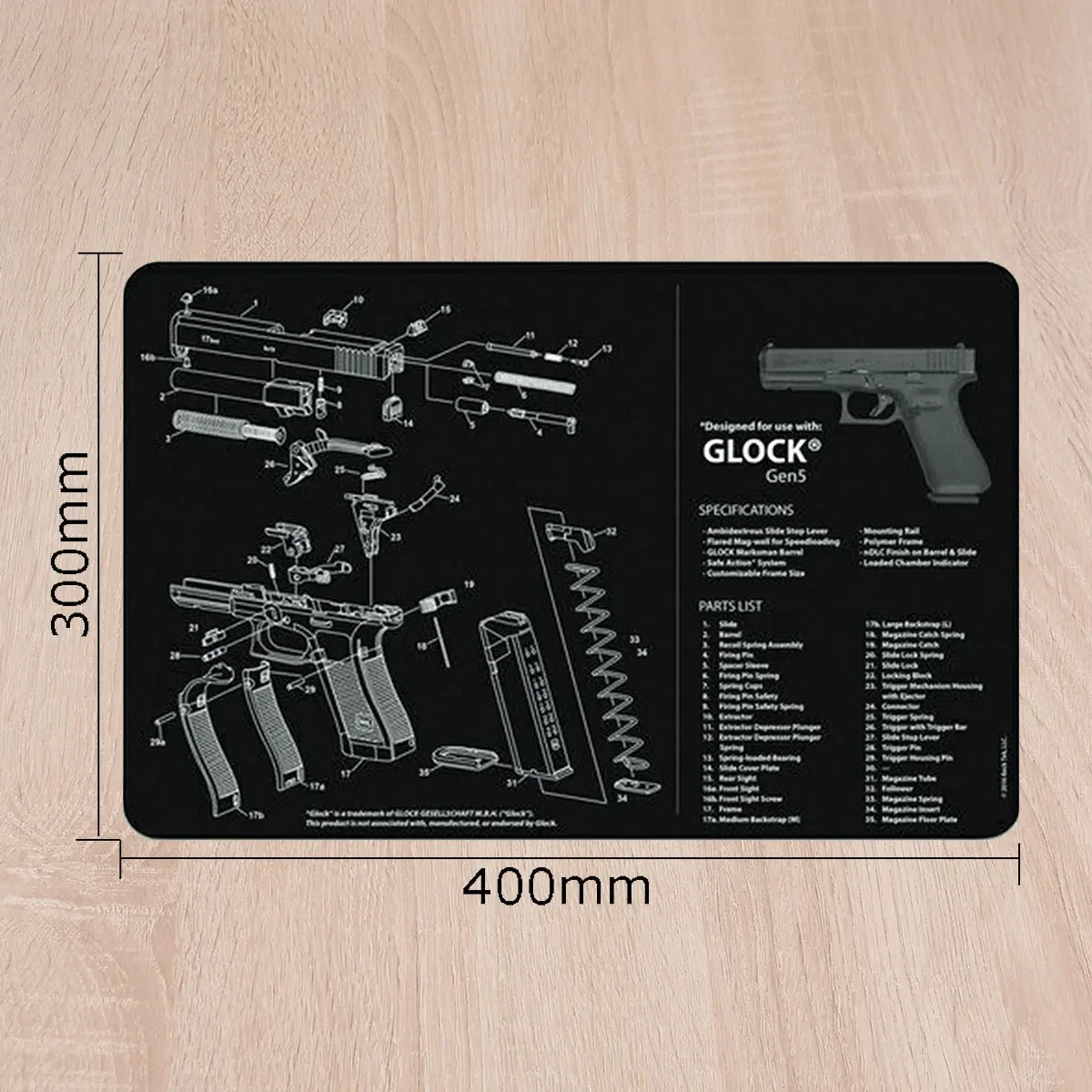 Glock 17 19 Gun Cleaning Rubber Mat Mouse Pad For AR15 AK47 Gen5 1911 CZ-75 P320 CZ shadow2 SA Remington 870 MP5 Gun Pad gun cleaning mat