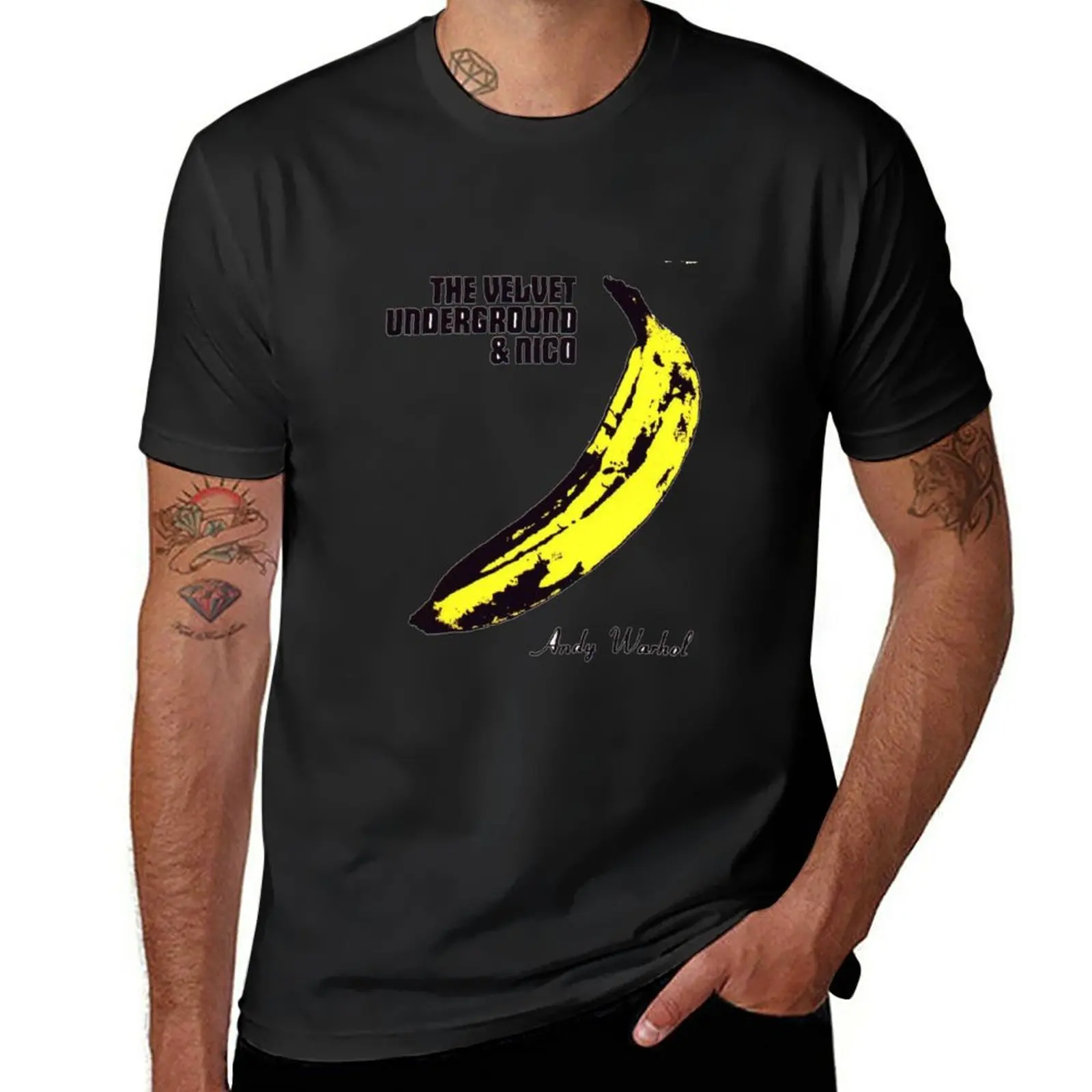 

Andy Warhol's Velvet Underground famous banana design T-Shirt Anime t-shirt hippie clothes Short sleeve mens workout shirts