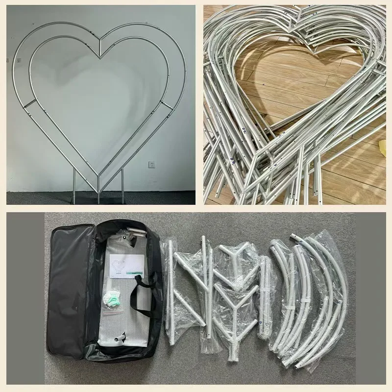 Lightweight Aluminum Heart Arch Stand 6.5ft with Carry Bag Wedding Backdrop Outdoor Ceremony Baby Shower Portable Birthday Decor