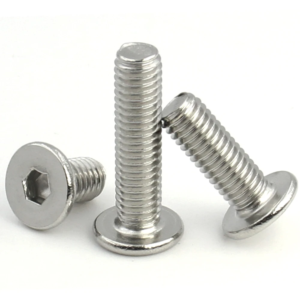 Hexagon socket head bolt hex socket screw hexagon socket screw flat wafer head screw hexagon socket head screw stainless steel screw 5/10/50pcs M1.6 M2 M2.5 M3 M4 M5 M6 M8 CM 304 A2 Stainless Steel Hex Hexagon Socket Ultra Thin Flat Wafer Head Allen Bolt Screw