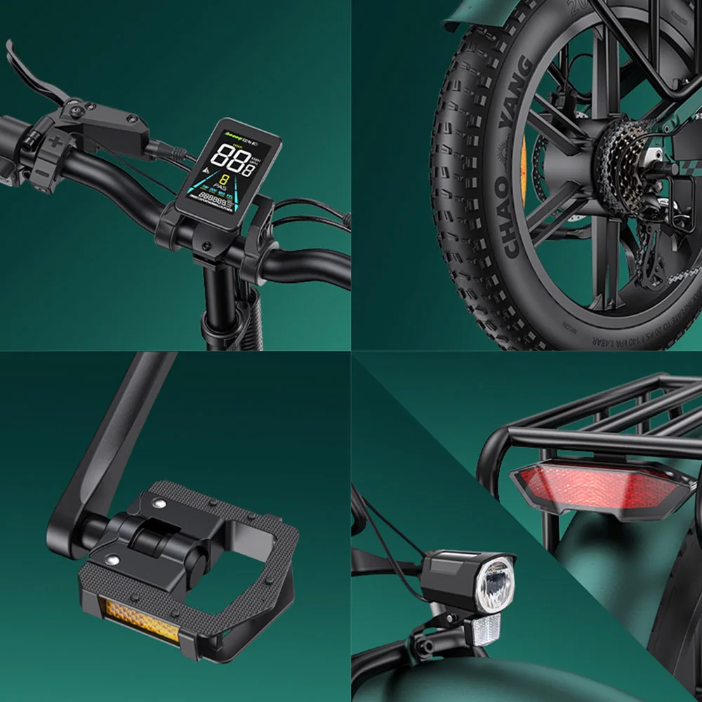 Bici Elettrica Pieghevole ENGWE EP-2 Pro - 20''x4.0 Fat Tire, 120KM Autonomia, 7 Velocità, Doppia Sospensione - Foto 8