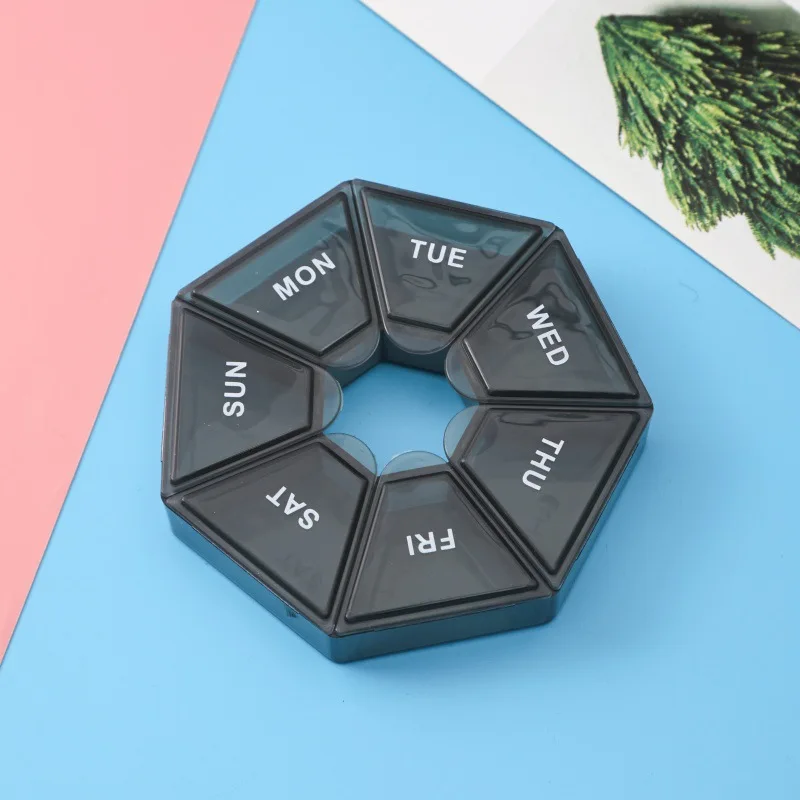 Compact Waterproof Pill Organizer with 7 Compartments