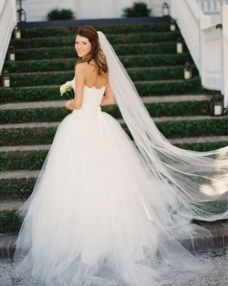 One-layer Soft Tulle Bridal Veil Head Veils Wedding Accessories with Comb