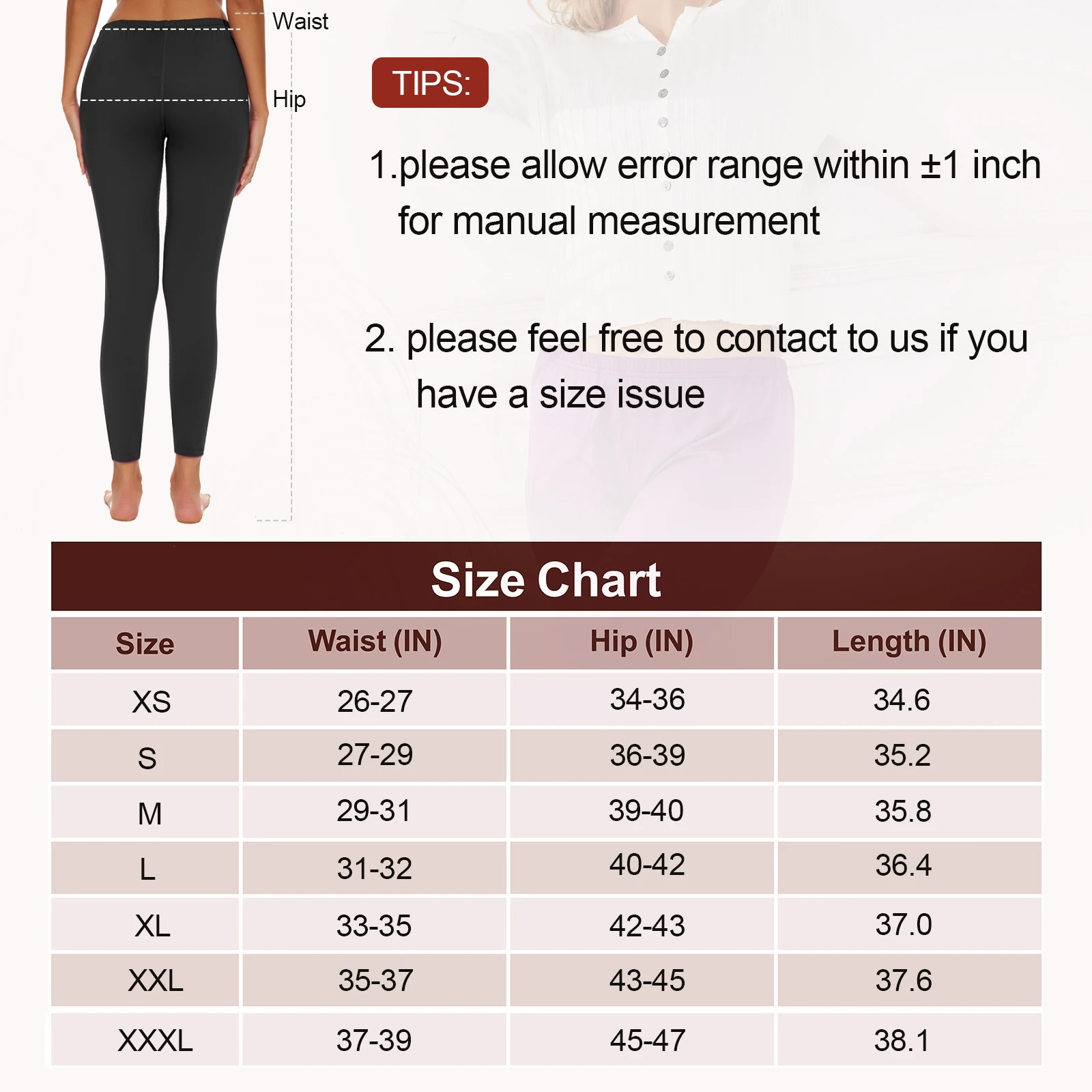 SIMIYA Thermal Leggings for Women Winter Warm Base Layer Long