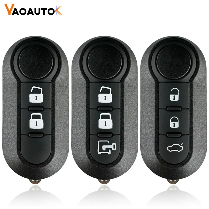 Key Case Car Key Shell Key Cover Fob Cover Keyless Shell Fob for Fiat 500 Panda Punto Bravo Remote Car Key Shell Case Entry Remote SIP22 With Blade 3 Buttons