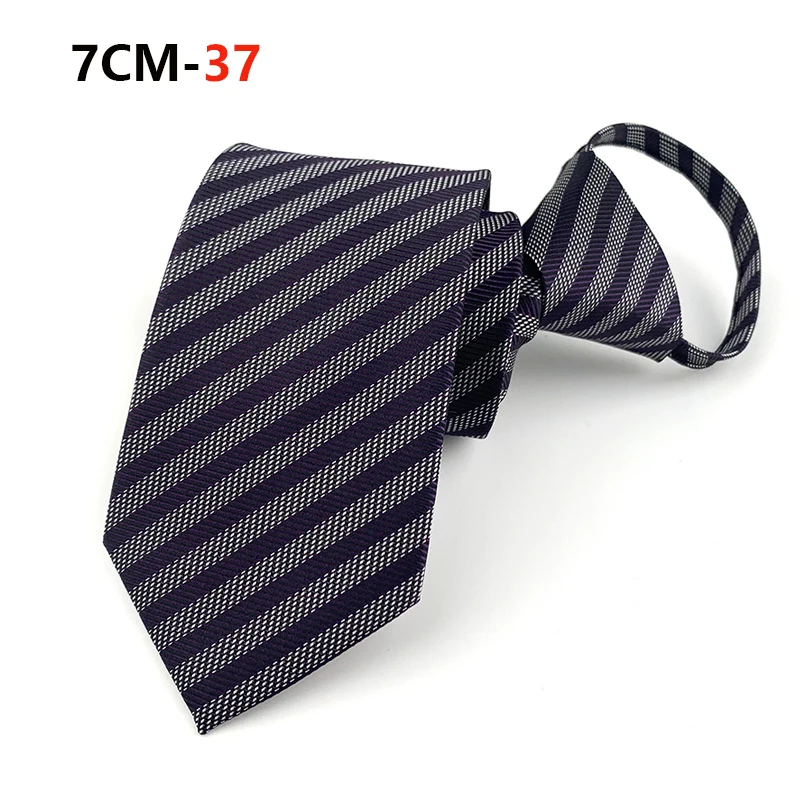 Krawatte mit Reißverschluss, Herren-Krawatte, faule vorgebundene Krawatten, gestreift, 7 cm, Krawatte mit Reißverschluss, Krawatte für Männer und Frauen, Bräutigam, Hochzeit, Großhandel – Detail 39