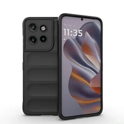 Luxury Silicone Skin Feel Matte Shockproof Phone Case - Premium Protective Cover - Motorola Moto G86 (Black)
