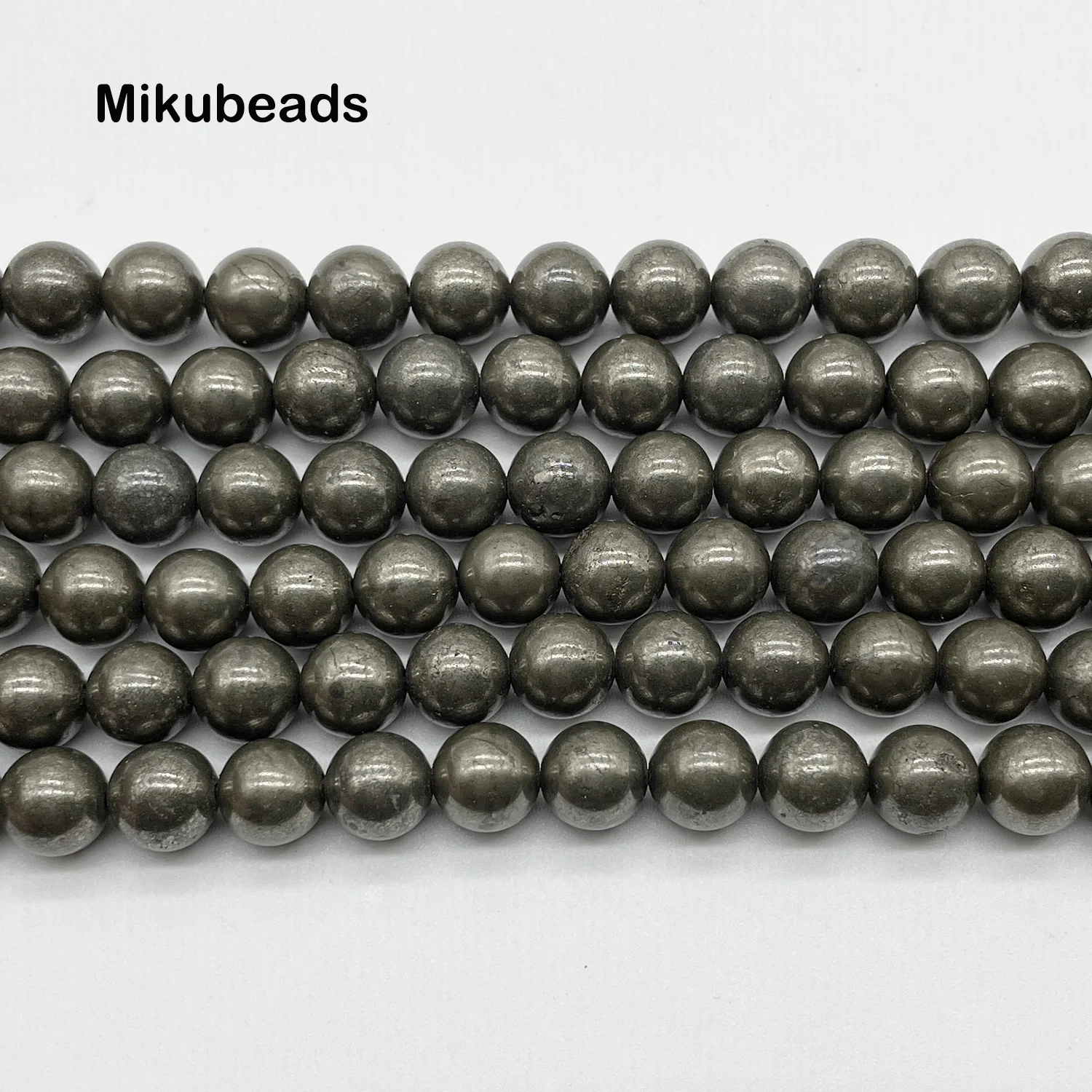 Wholesale Natural 6mm 8mm 10mm Pyrite Round Loose Beads For Jewelry Making DIY Bracelets Necklace Strand Gift 4