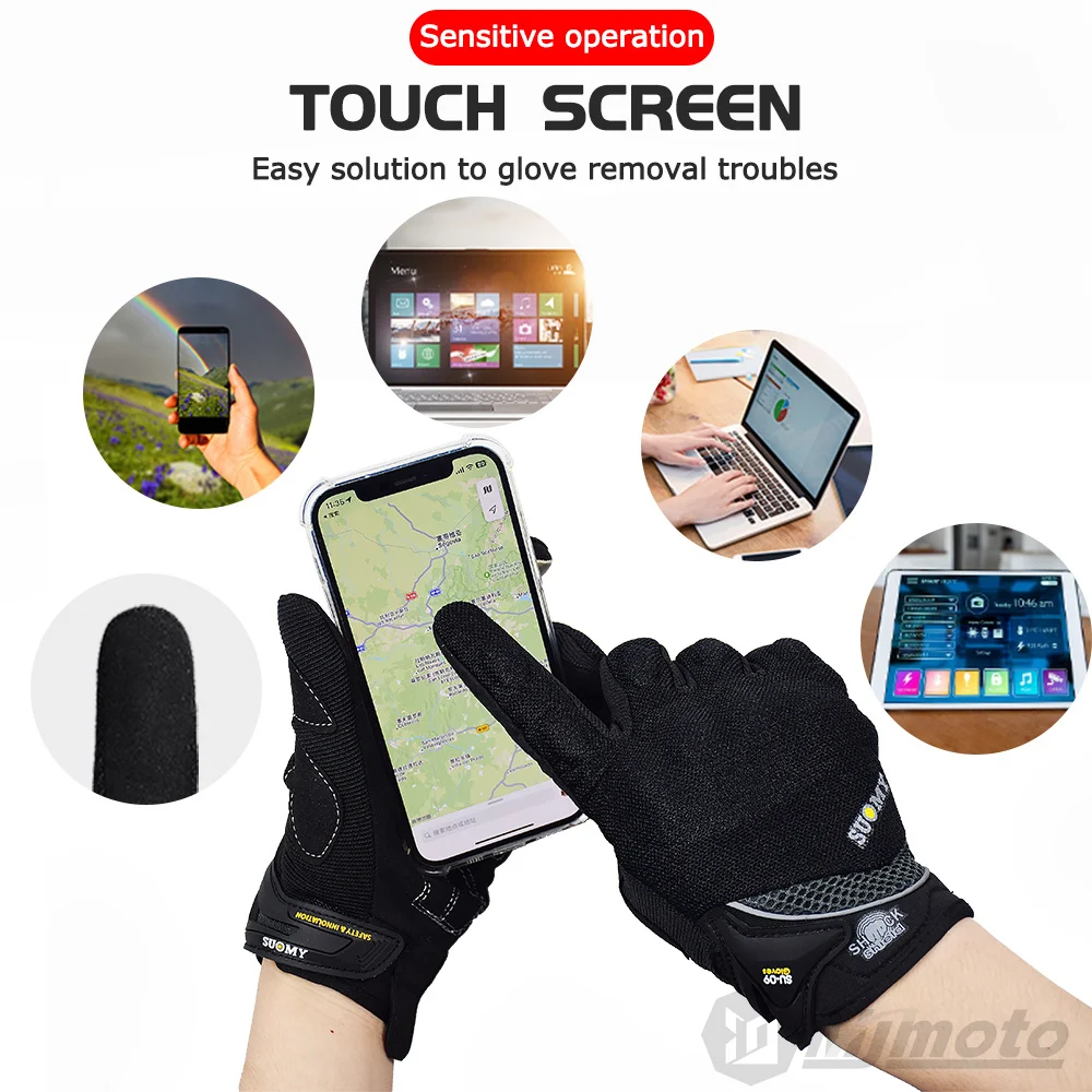 Motorcycle Gloves SUOMY Motorcycle Gloves Summer Man Breathable Touch Screen Motorbike Motocross Moto Biker Gloves Motorcycle Accessories