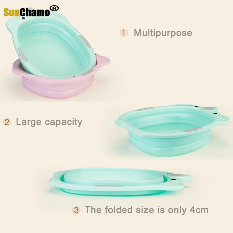 Fashion Collapsible Children Small Washbasin Plastic Baby Bath Tubs Folding Household Eco-Friendly