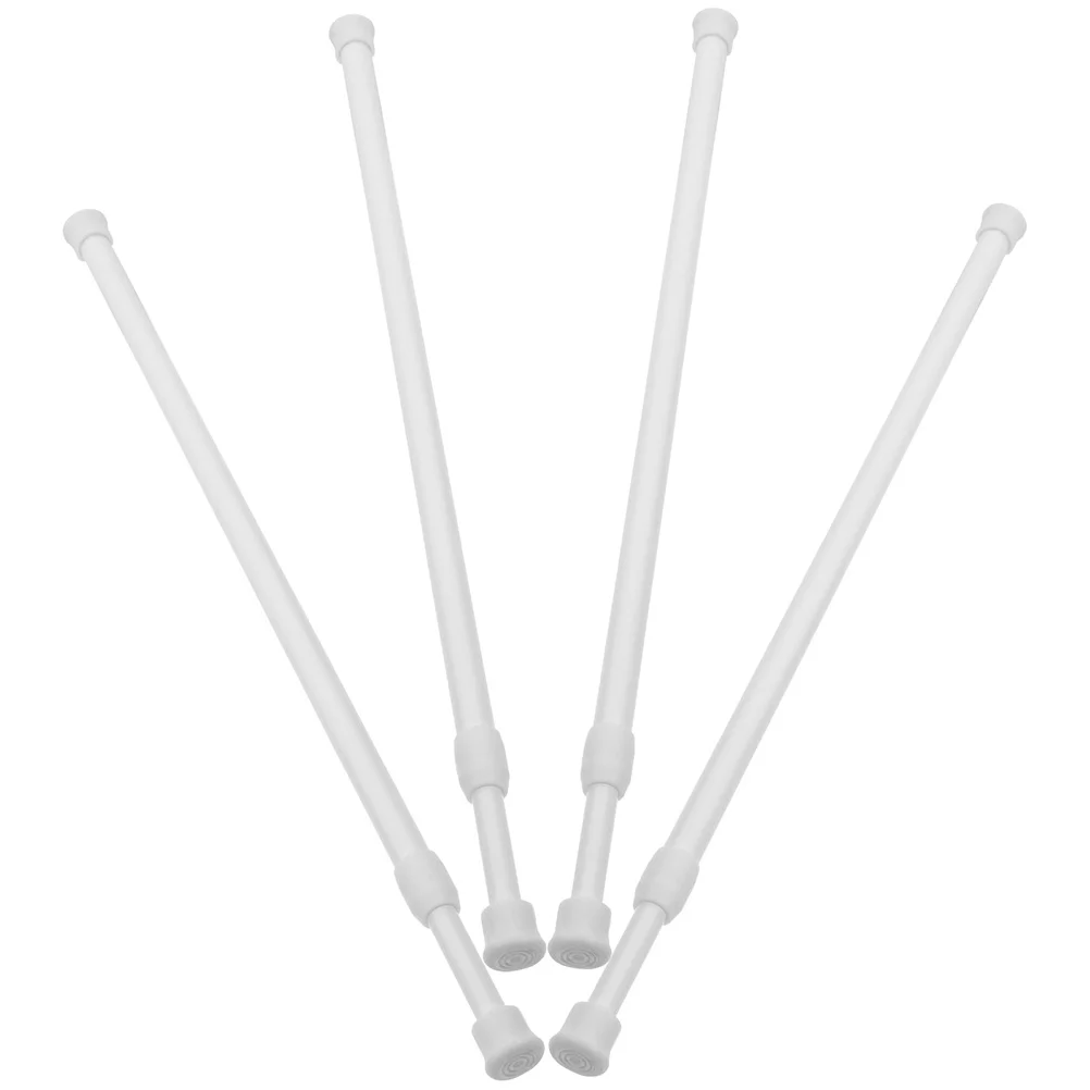 

4 Pcs Hole-free Curtain Hanging Rod Tension Window Door Heavy Duty Clothes Telescopic Adjustable Clothing Drying Shower