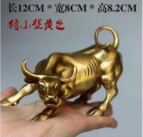 

Медные латунные китайские поделки, украшение, большая настенная уличная Бронзовая статуя свирепого быка OX-латунь