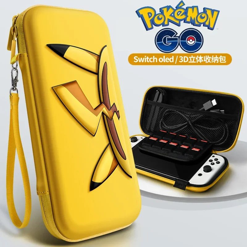 

Cartoon Pokemon Pikachu 3D Carrying Case for Nintendo Switch NS/Oled Protective Case Storage Bag PU Portable Pouch Accessory New