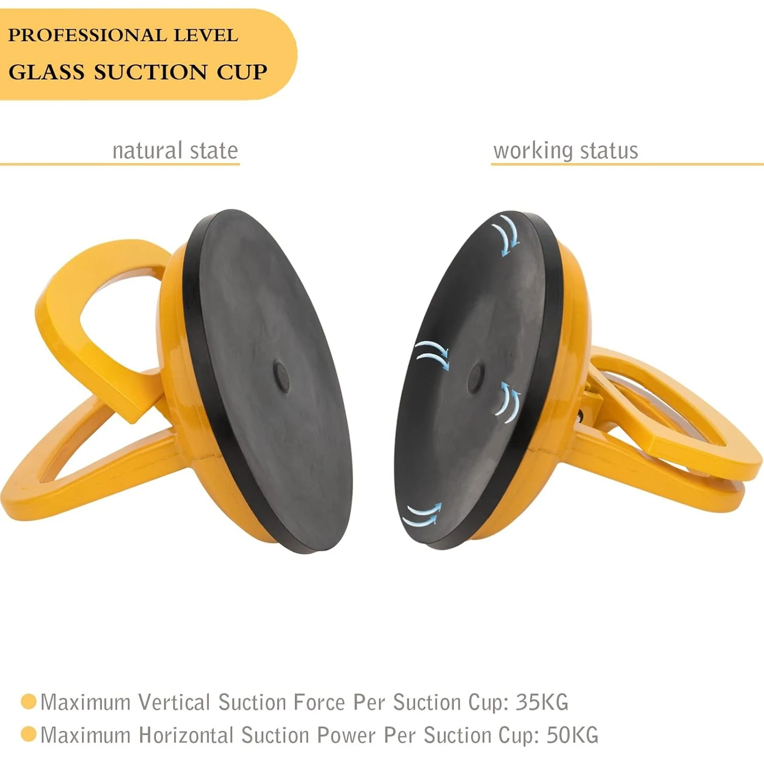 1-3 Suction Cups Heavy Duty Aluminum Vacuum Plate Handle Glass Holder Hooks to Lift Large Glass/Tile Lifter/Moving Glass/Pad