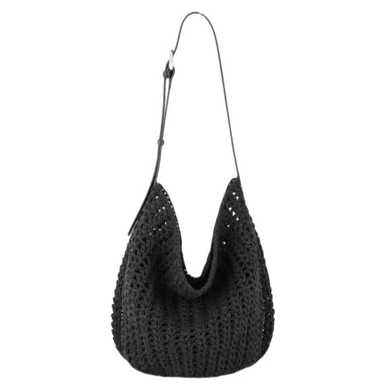 Fashion Summer Beach Bags Women Shoulder Bag Female Hollow Handwoven Knitted Soft Handbag Large Casual Tote Simple Storage Bag