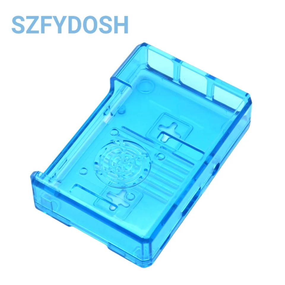 Black and Transparent Blue-Red ABS Plastic Box with Closed Cover