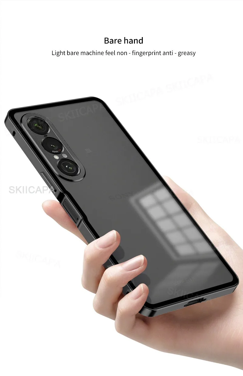 Shockproof Metal Phone Case with Aluminium Alloy Frame and Hard Matte Bumper Cover