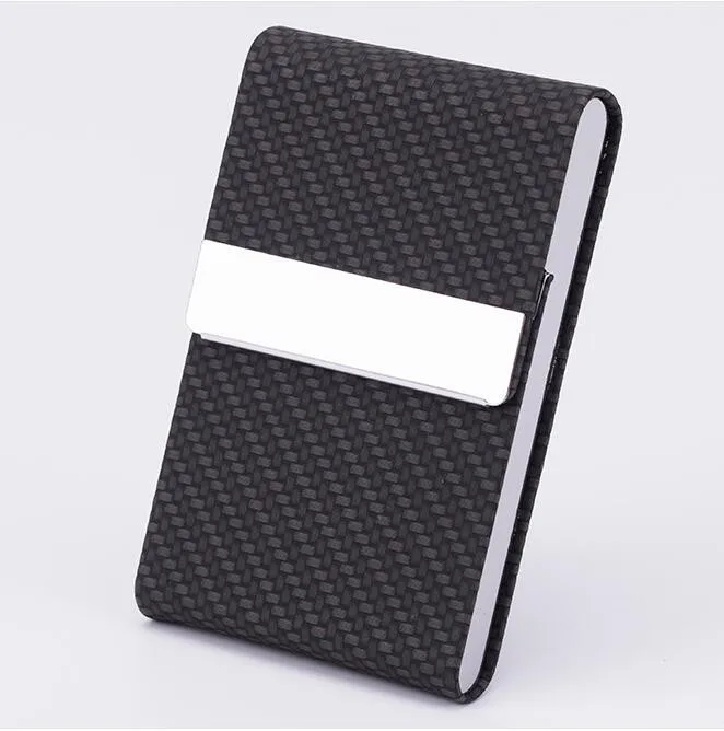 Sleek Black PU Leather Business Card Holder with Magnetic Closure