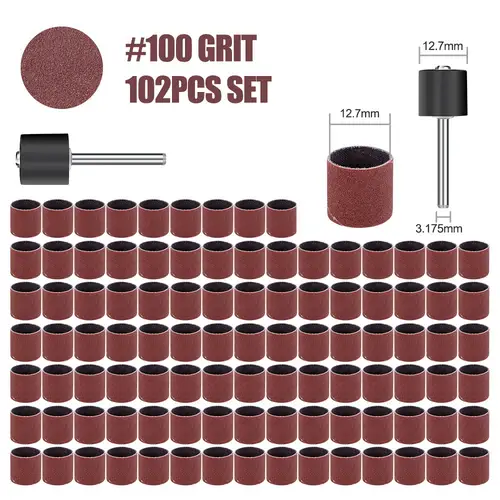 CMCP Sanding Drum Set Grit #80 #100 #120 Dremel With Sanding Mandrels Sanding Bands For Dremel Rotary Tools Abrasive Tools - Image 25