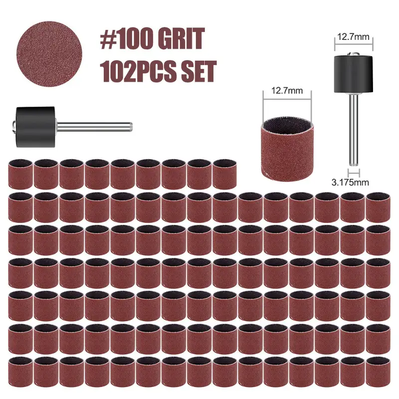 CMCP Sanding Drum Set Grit #80 #100 #120 Dremel With Sanding Mandrels Sanding Bands For Dremel Rotary Tools Abrasive Tools - Image 25