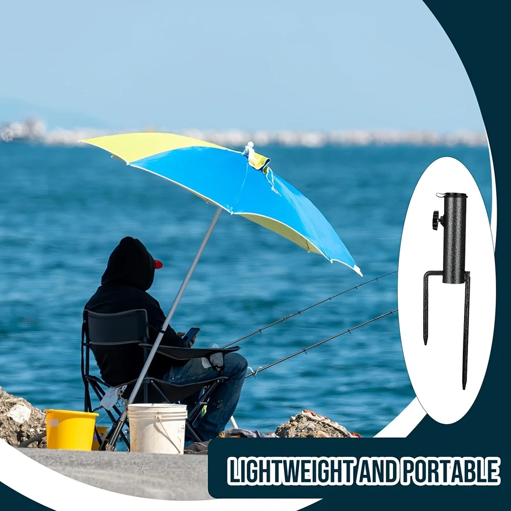 Portable Umbrella Base Metal Bracket Is Suitable for Flag Fishing Rod Outdoor Park Beach Ground Soil Grass Use Umbrella Base 4