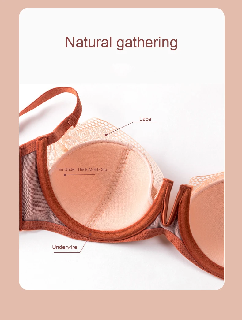 Logirlve Damen-BH-Set, große Größe, Büstenhalter, dünne Körbchen, Wäsche, sexy, heiße Spitze, Unterwäsche-Set, Push-Up, sexy Damen-Set – Detail 5