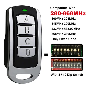 Telecomando multifrequenza 280-868 MHz compatibile con 300 MHz 303 MHz 315 MHz 330 MHz 433 MHz 868 MHz con interruttore Dip 8/10