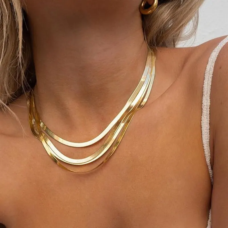 24K Gold Plated Snake Chain Necklace – Unisex, Adjustable Length, Nickel-Free, German Made 6 thumbnail image