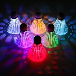 10pcs Colorful Night Lighting Badminton Indoor Outdoor Sports LED Glowing Shuttlecock Toys Ball Games Accessories for Gifts