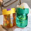 330ml Mini Plastic Straw Water Bottle Anti-fall&Leakproof Cute Portable Outdoor Sports Water Bottle Kids Juice Cup Drinkware