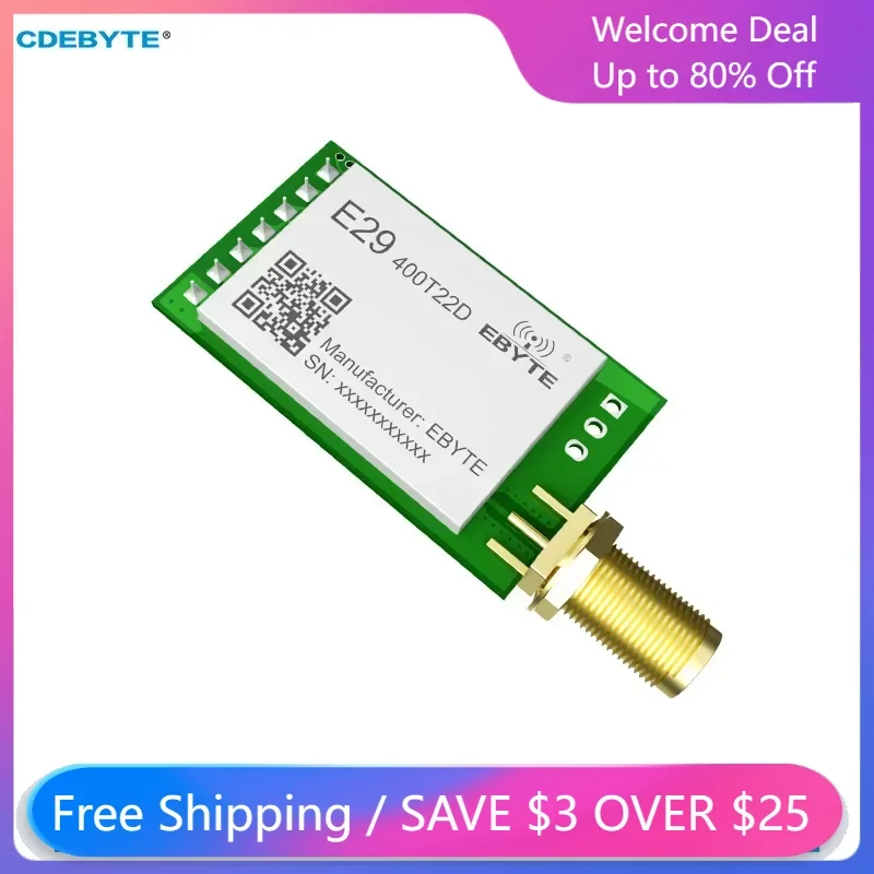 

5Pcs PAN3031 Wireless Module ChirpIoTTM Spread Spectrum Technology 22dBm 5KM CDEBYTE E29-400T22D UART Module Stamp Hole/IPEX DIP