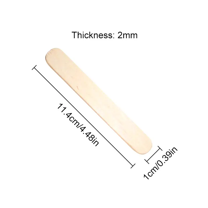 Description Picture 5 of item50pcs Natural Wooden Ice Cream Popsicle Sticks Wood Stick Ice Cream Spoon Hand Art Ice Cream Ice Cube Lollipop Cake Tools