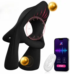 Ultimate Wireless Vibrating Silicone Couples Massager with Triple Motors and AI Voice Control (LF001 - BL)