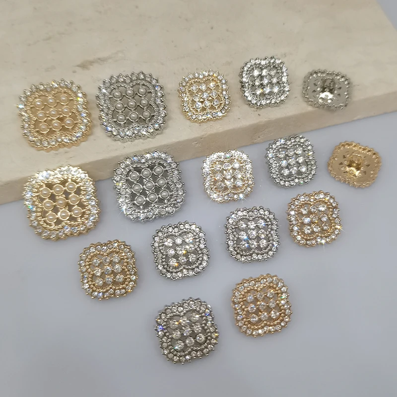15 Spille Bottoni A Perla Finta Con Strass AUEAR – Per Abbigliamento, Fai Da Te, Bomboniere E Decorazioni, Colore Bianco