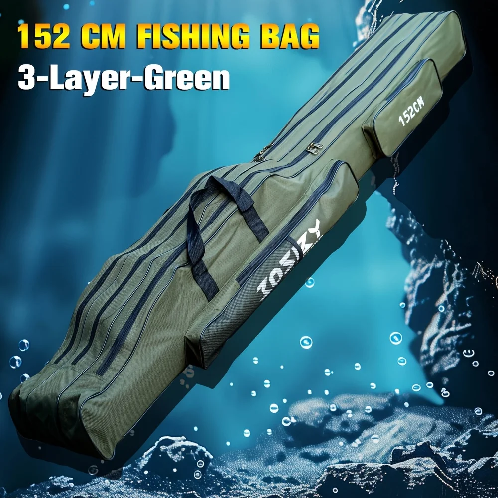 Sac à dos de pêche Oxford 3 couches 122/152/182cm pour cannes et accessoires de pêche extérieur