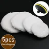 5 Sizes Wool Polishing Disc Pad for Car Paint Care Polisher Pads Waxing Polishing Buffing Wool Pad 75-180mm Auto Accessories 4