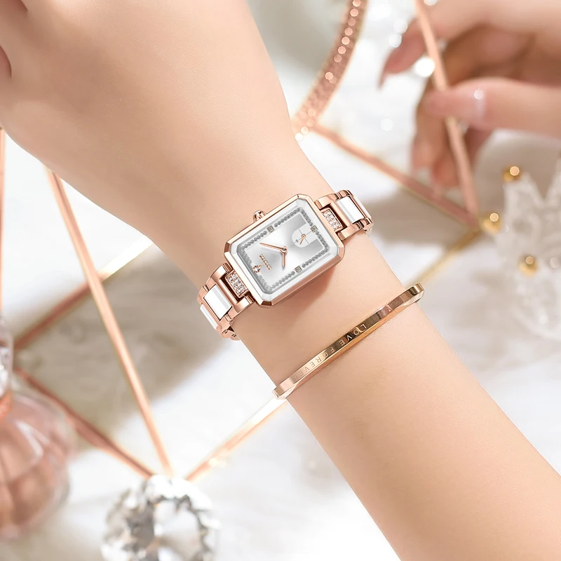 DOM Fashion watch women's Rectangular women's bracelet watch simple casual elegance women's quartz women's wrist clock G-8601G