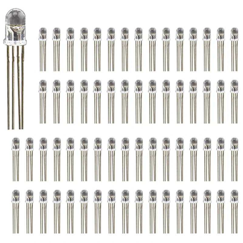 

600Pcs 5Mm 4 Pin RGB LED Common Anode Red Green Blue